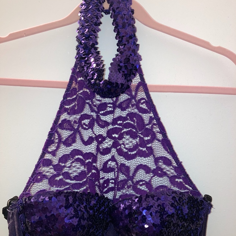 Purple lace & Sequin sexy top!!